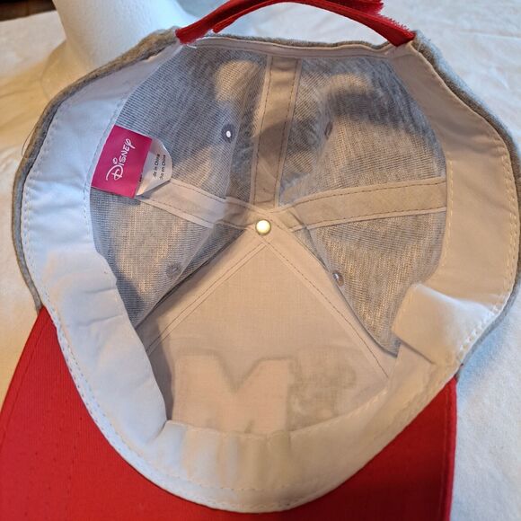 Disney Minnie Mouse Hat Cap Toddler Youth Red and Gray Adjustable One Size - Picture 11 of 11